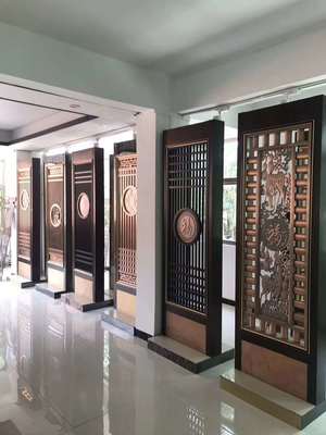 来图定做3d立体感铝板浮雕壁画铝艺雕刻镂空屏风