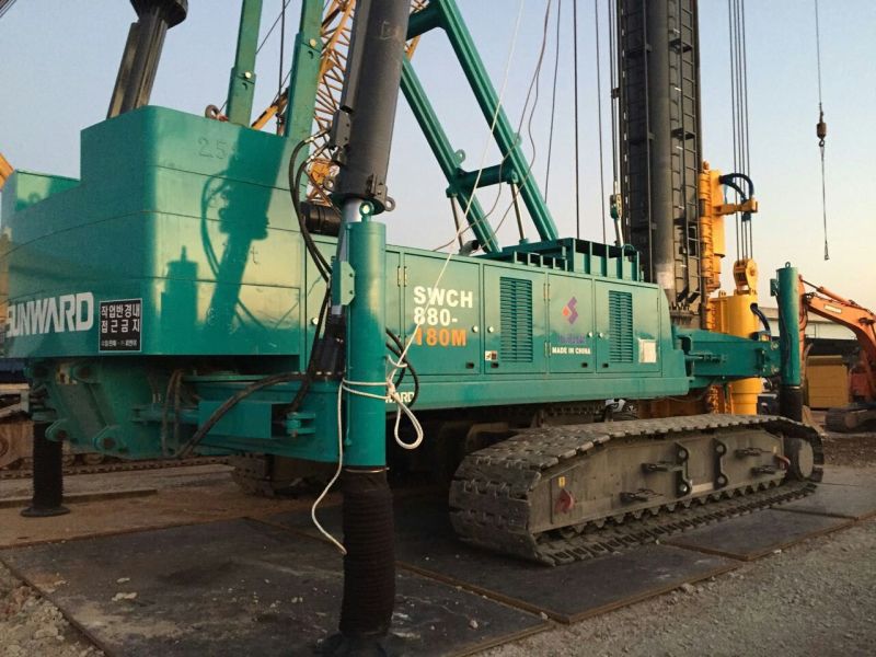 SG胜游智能SWCH880-180M全液压履带桩机闪亮登陆韩国