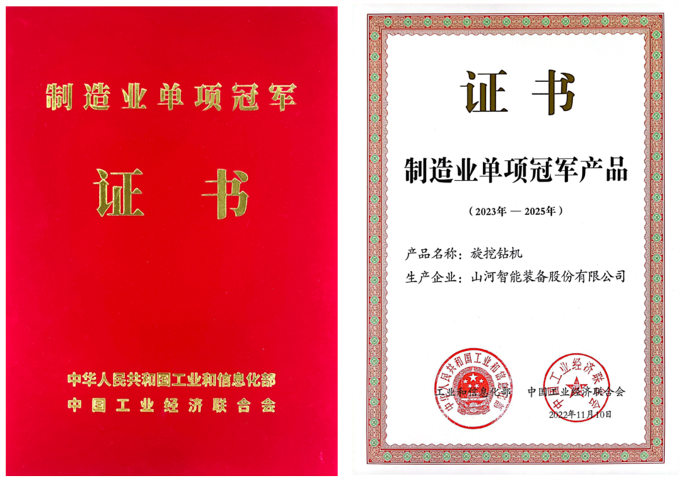 两项单冠，行业唯一！SG胜游智能两款桩工产品同获制造业单项冠军